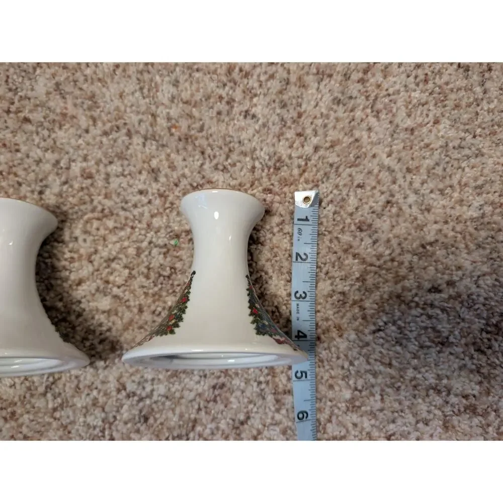 Christmas Candlestick Holders Pair 4